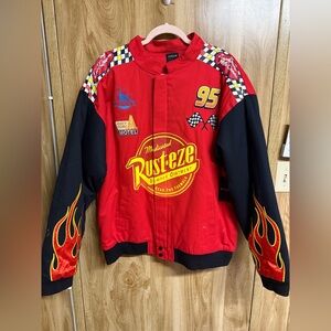 Rust-eze Red and Black Racing Varsity Jacket
